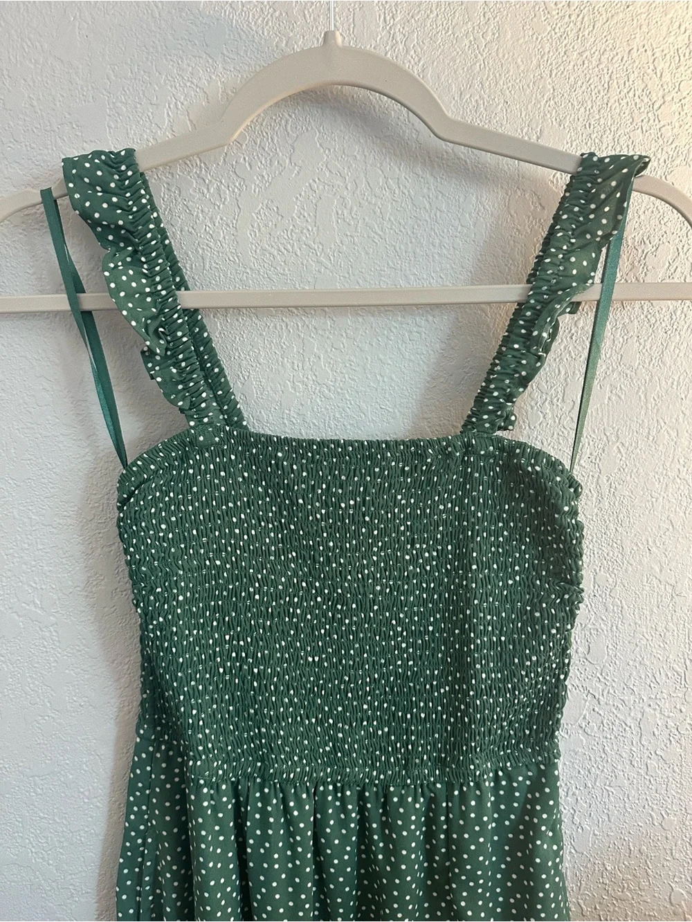 Abercrombie Green Polka Dot Midi Dress